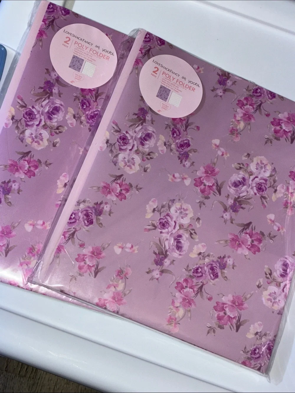 (2) LoveShackFancy 2 pack poly prong folders